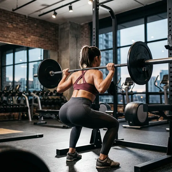 Ragazza dal fisico sportivo e formoso che si allena in palestra con i pesi - Real Change Fitness